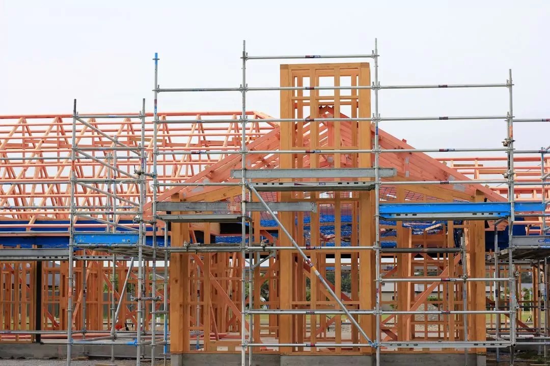 Plumbing work at a construction site
