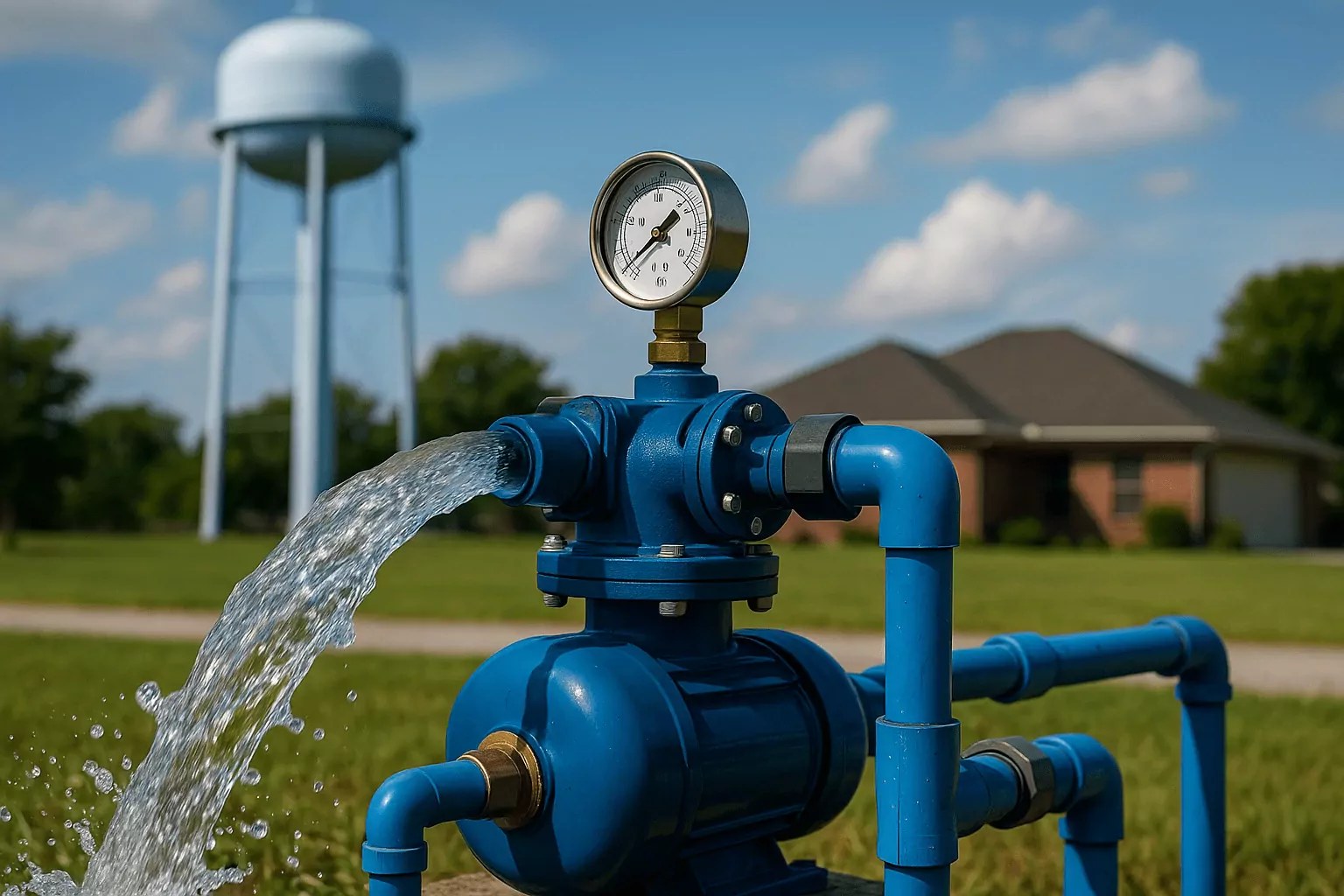 Plumber testing water pressure on a job